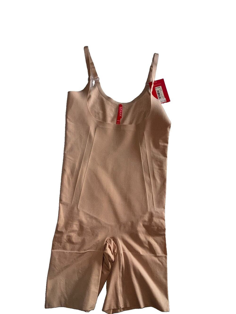 SPANX Open Bust Mid-Thigh Bodysuit Shapewear Soft Nude Size M/M Style 10130R NWT